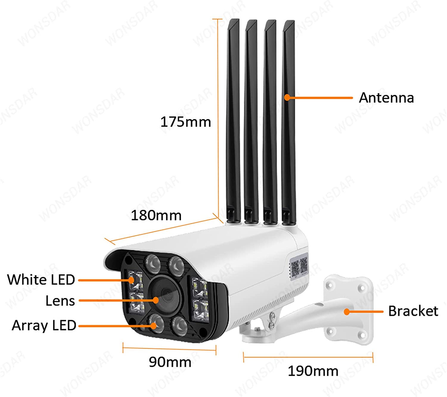  Outdoor Security SIM Card CCTV Camera Starlight Night Vision Surveillance - alternate view