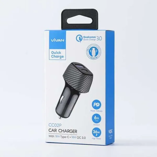 Vivan CC02P Car Charger (Dual Port , Type-C ) - alternate view